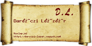 Daróczi Lázár névjegykártya